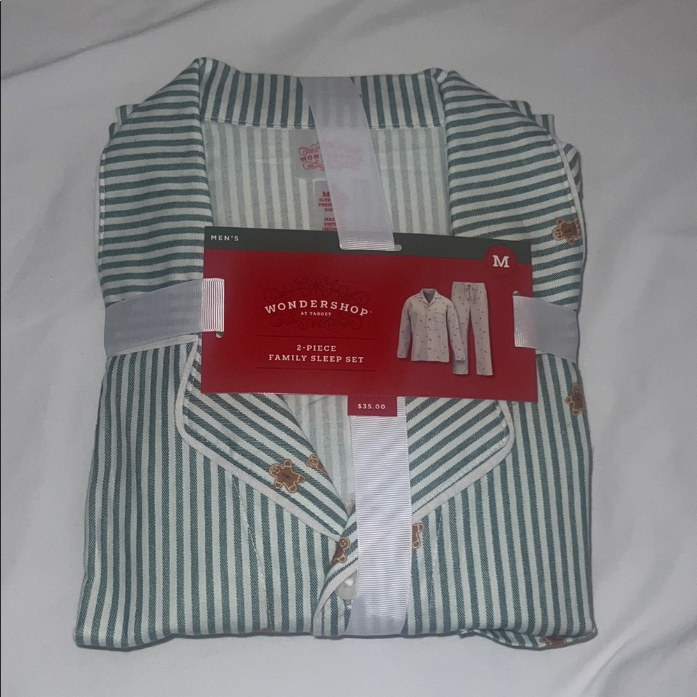 Men’s Gingerbread Striped Flannel Long Sleeve Shirt and Pants - WONDERSHOP pj’s